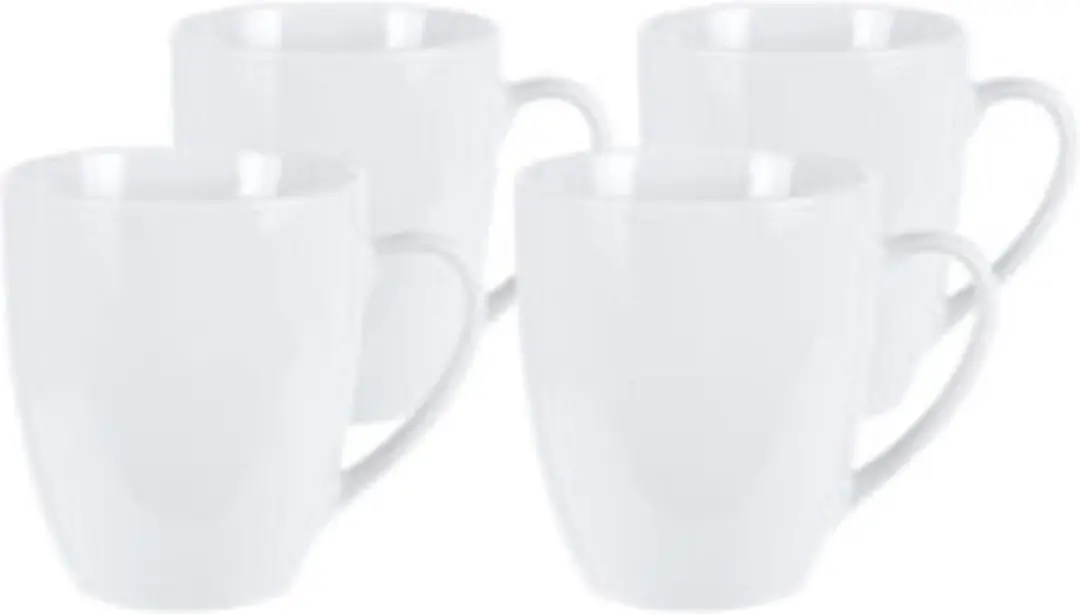 Excellent Houseware Porseleinen Mokken 380ml - 4 Stuks Wit