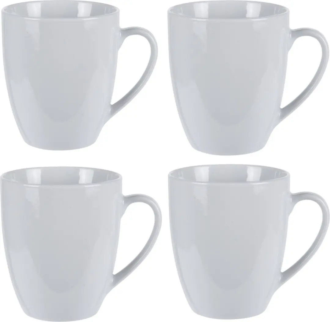 Set van 4x stuks bekers/mokken wit 380 ml van porselein