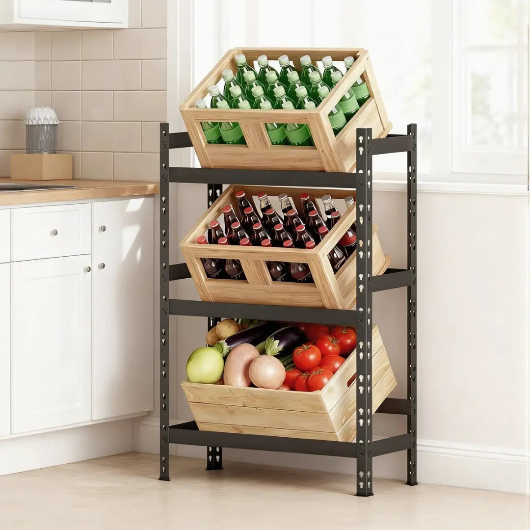Songmics Stellingkast 3 Lagen - Max 90 kg - Zwart - afbeelding 3 van 6