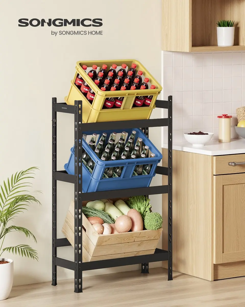 Songmics Stellingkast 3 Lagen - Max 90 kg - Zwart - afbeelding 5 van 6