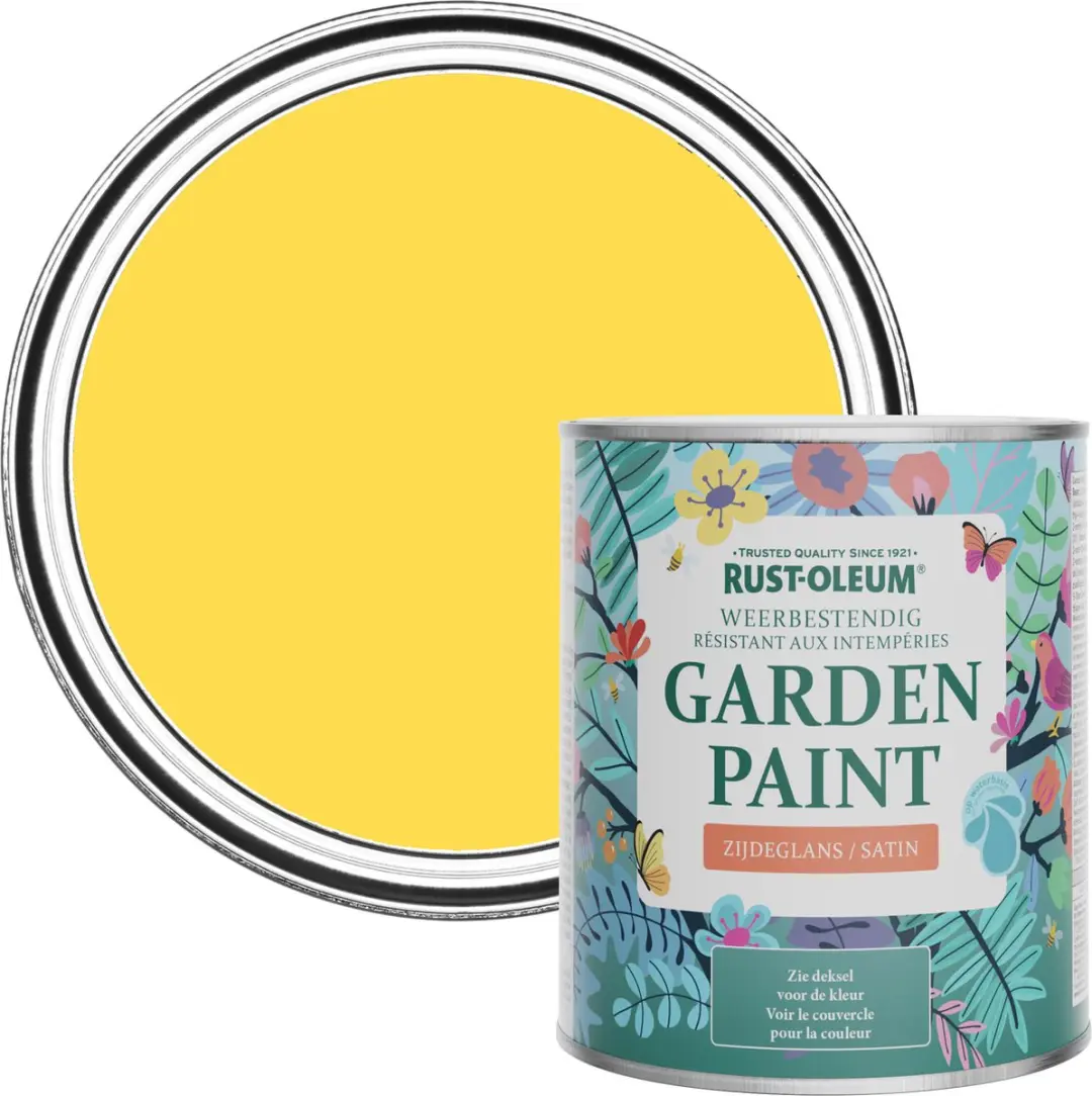 Rust-Oleum Geel Tuinverf Zijdeglans Citroensorbet 750ml