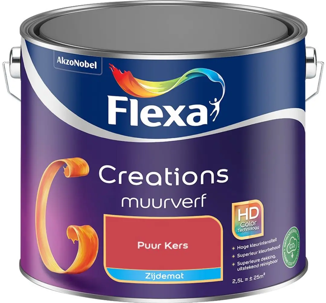 Flexa Creations Muurverf Zijdemat Puur Kers 2,5L