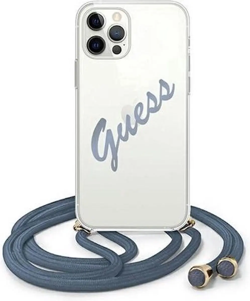 GUESS Vintage Transparante iPhone-hoes Blauw