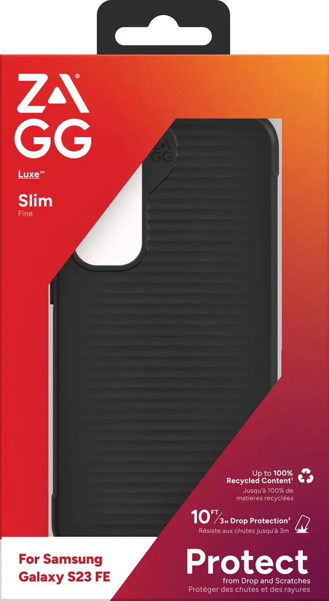 ZAGG Luxe Slim Hoesje Samsung Galaxy S23 FE - Grafeen Back Cover - Zwart