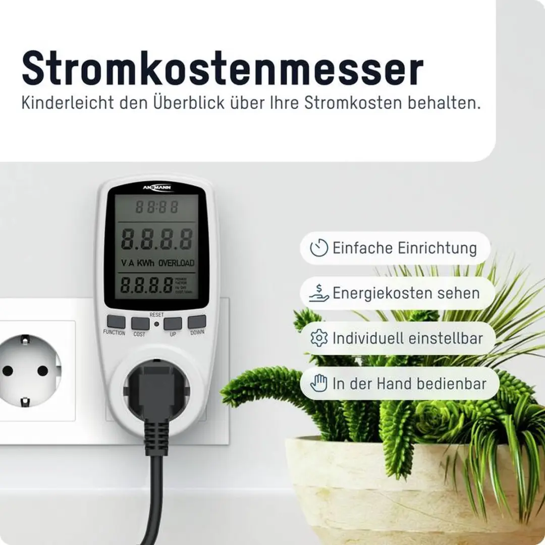 Ansmann APM2 Energiekostenmeter - 3680W - Wit