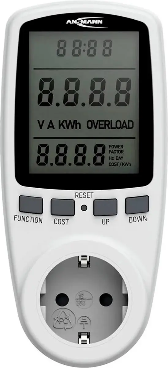 Ansmann APM2 Energiekostenmeter - 3680W - Wit
