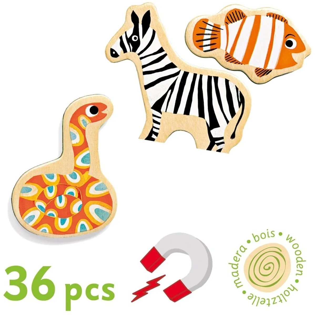 Djeco Magnimo Magnetische Dieren Magneten 36-delig - Multicolor