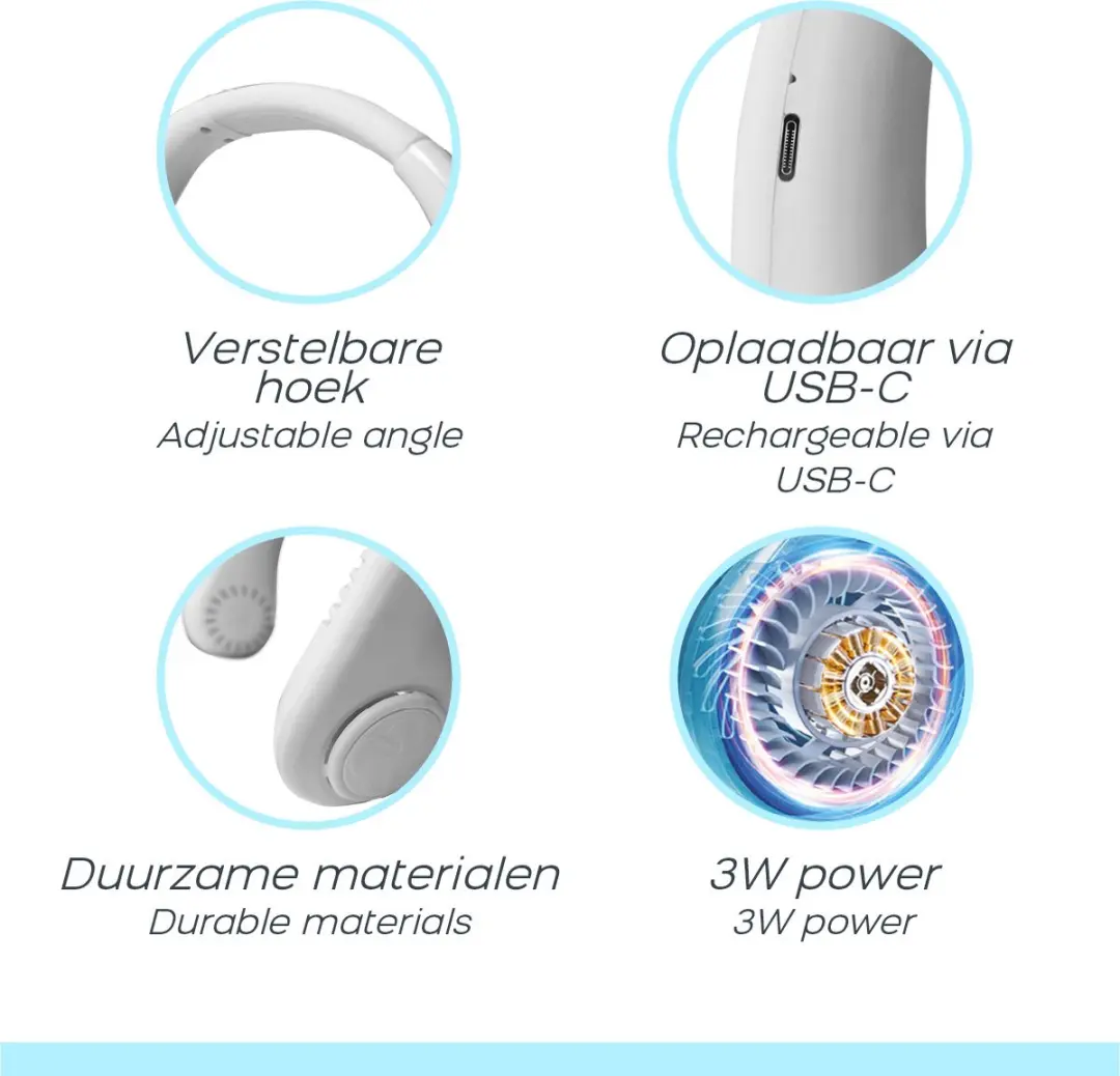 Orange Care Draagbare Nekventilator 3W - Wit