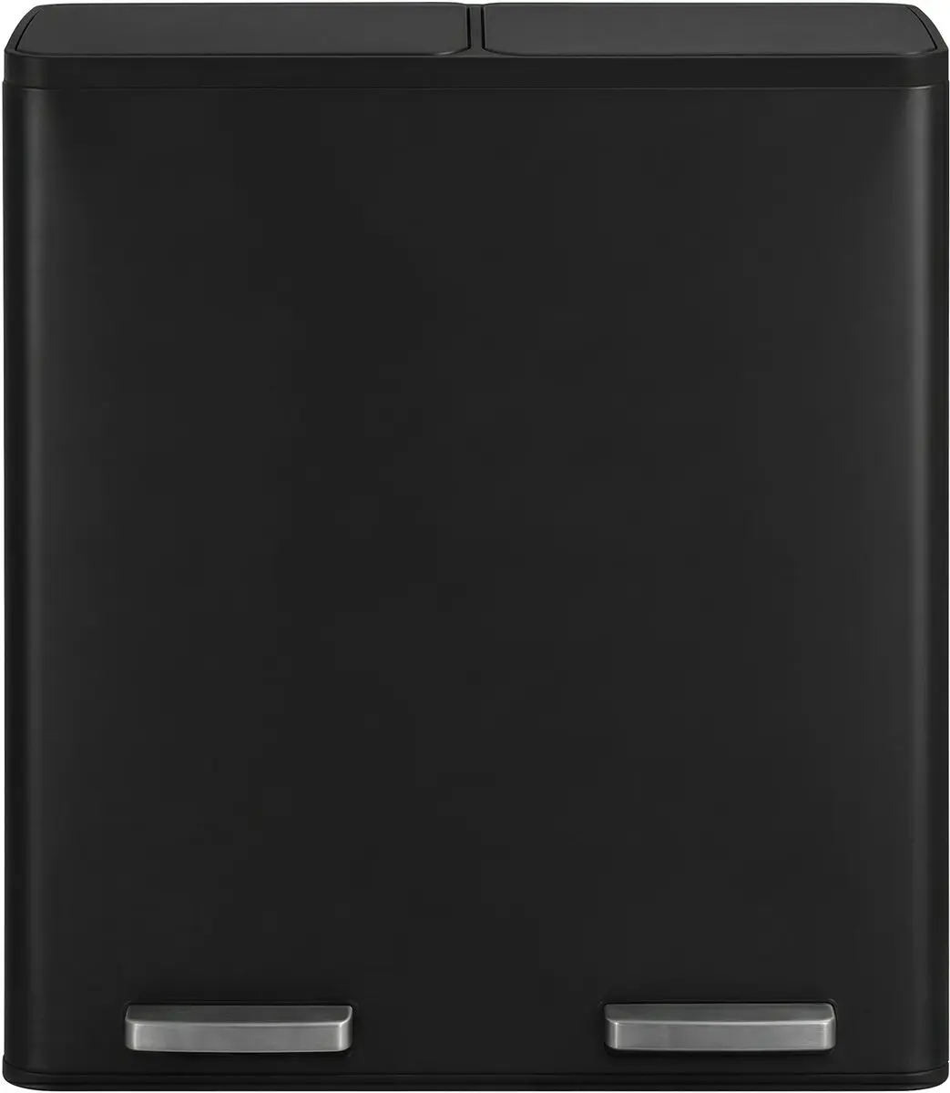 Songmics Pedaalemmer 2x30L Afvalbak - 60L - Zwart - afbeelding 2 van 6