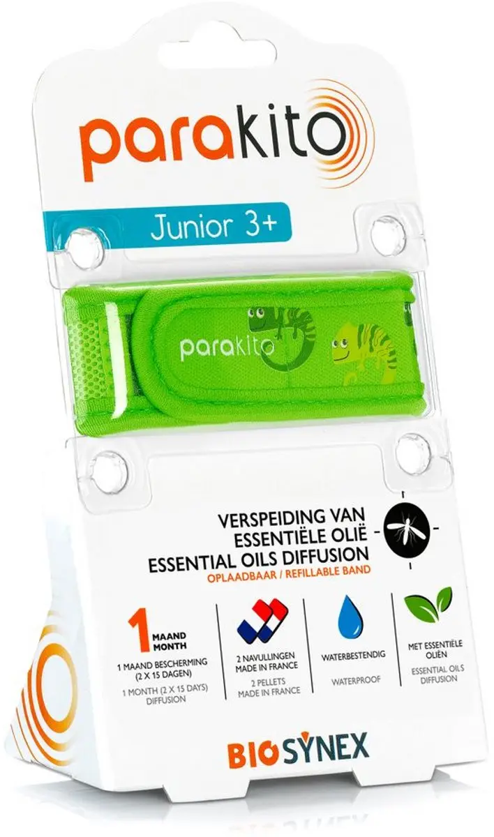 Parakito Anti-Muggen Armband Kinderen Kameleon - Groen