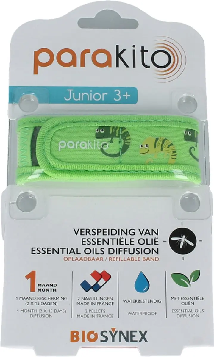 Parakito Anti-Muggen Armband Kinderen Kameleon
