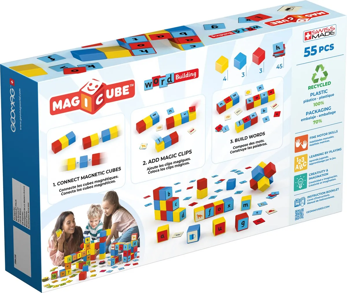 Geomag MagiCube Magnetische Blokken 55-delig - Multikleur