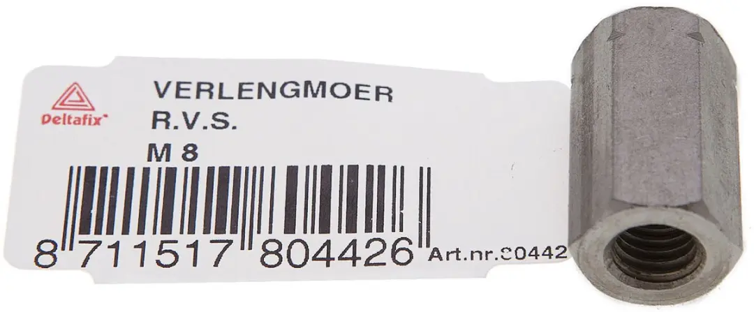 Deltafix Verlengmoer M8 RVS