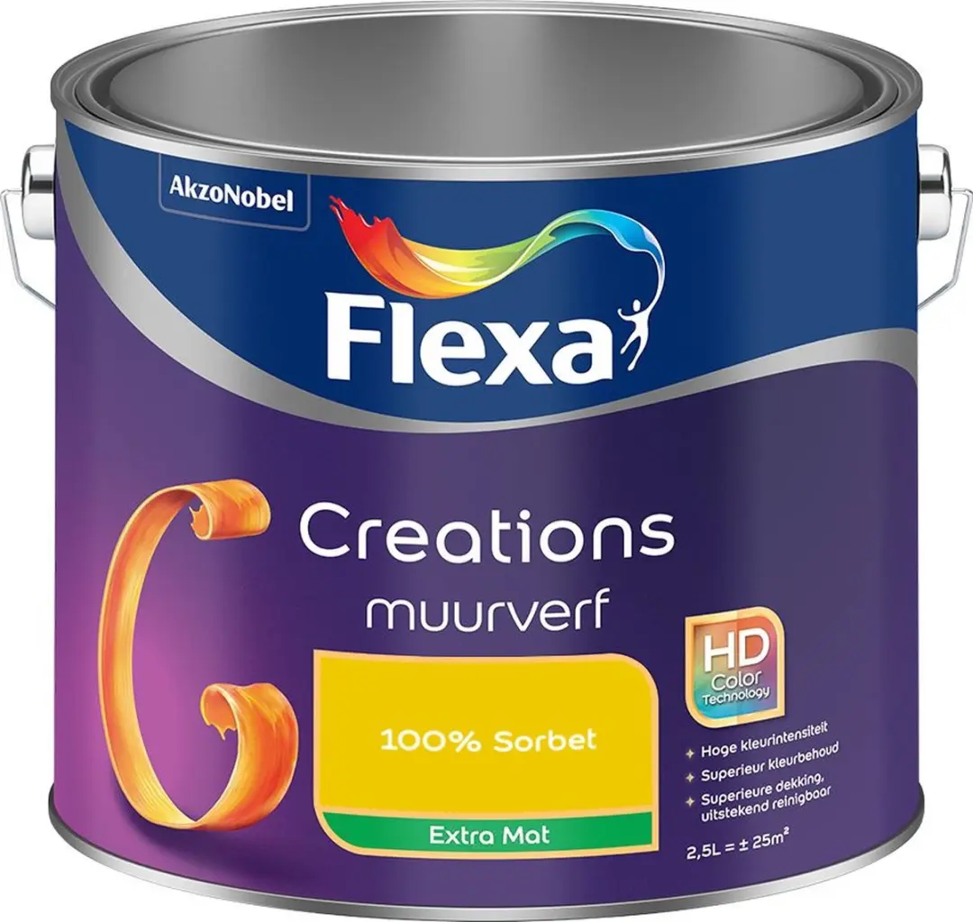 Flexa Creations Muurverf Extra Mat 100% Sorbet 2,5L
