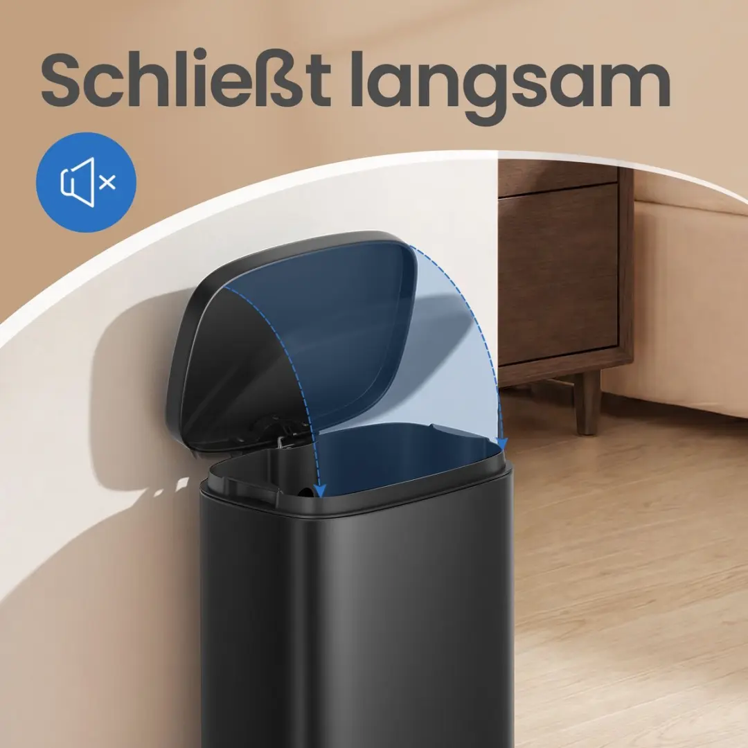 Songmics Pedaalemmer 12L - Staal - Zwart - afbeelding 6 van 6