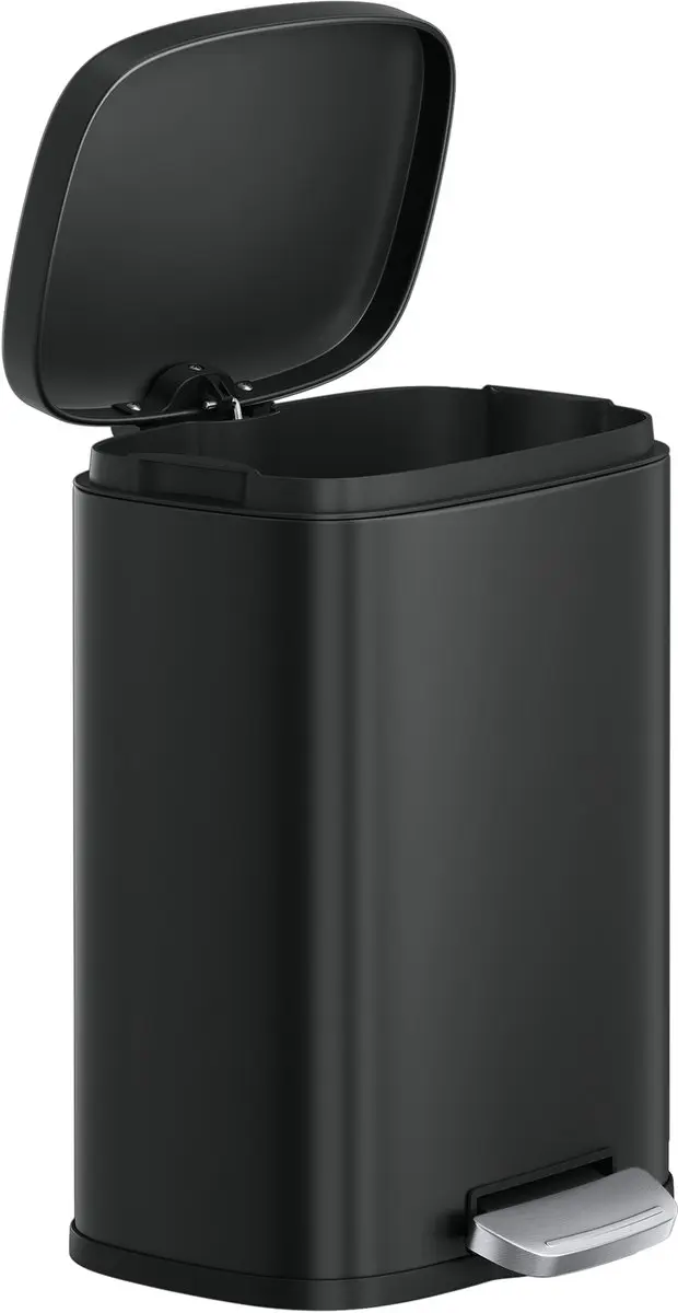 Songmics Pedaalemmer 12L - Staal - Zwart - afbeelding 2 van 6