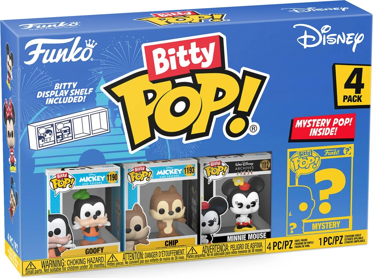 Funko Bitty Pop! Disney Classics 4-Pack - Goofy, Chip, Minnie & Mystery