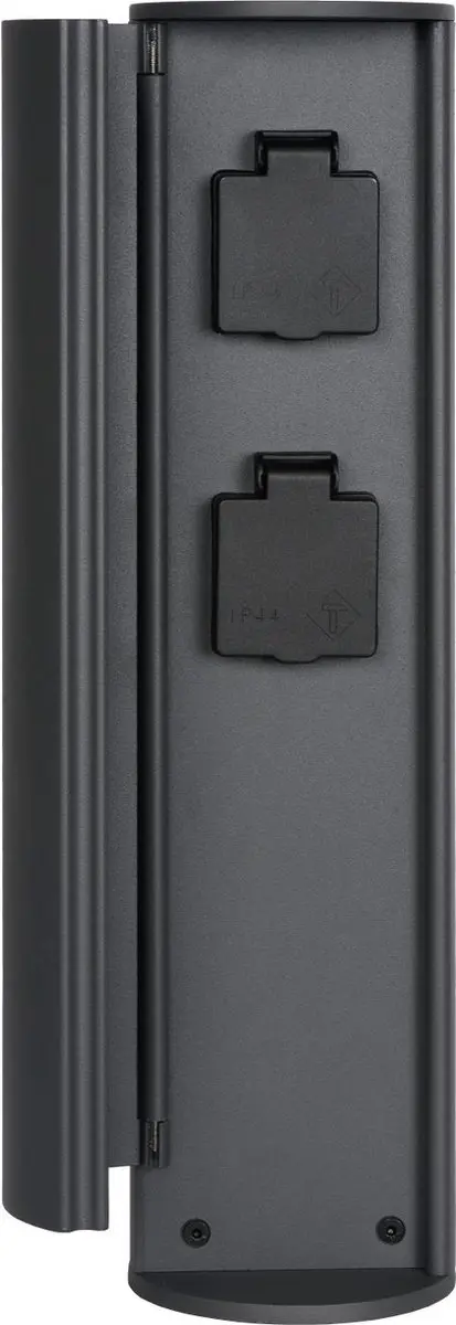 Lucide Powerpoint Buitenstopcontact Zuil Antraciet - 2x Type E - IP44