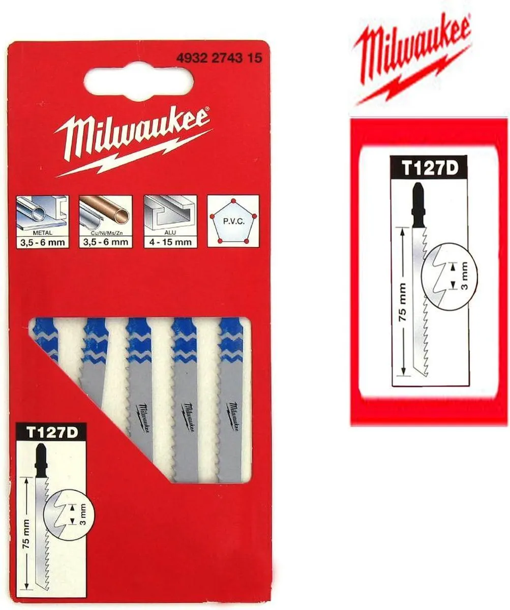 Milwaukee T 127 D HSS Decoupeerzaagblad