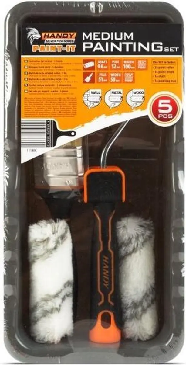 Handy Verfset 5-delig - Microvezel Beits/Olie/Lak - Grijs - afbeelding 6 van 6