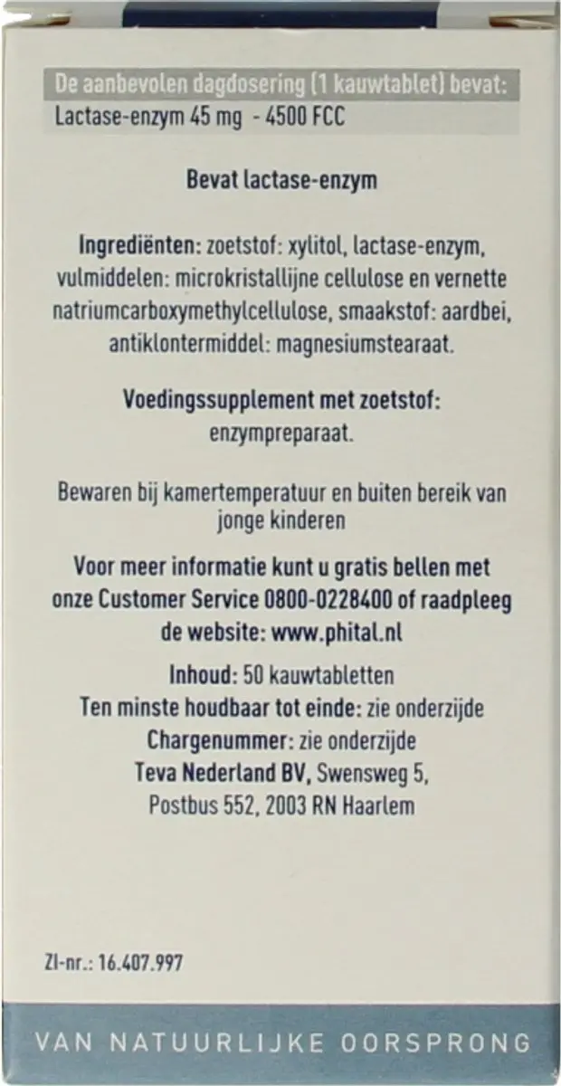 Lactase 4500 - 50 kauwtabletten aardbei