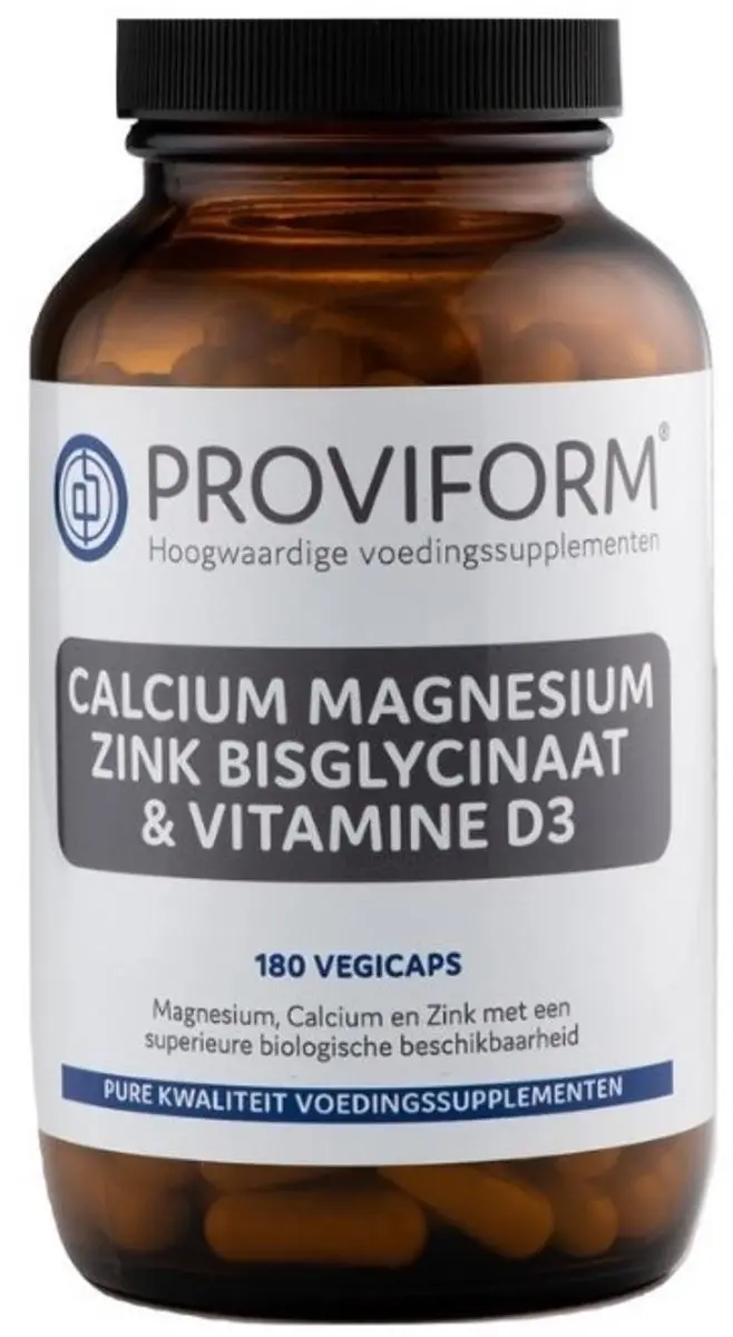 Proviform Calcium Magnesium Zink Bisglycinaat & D3 180 Capsules