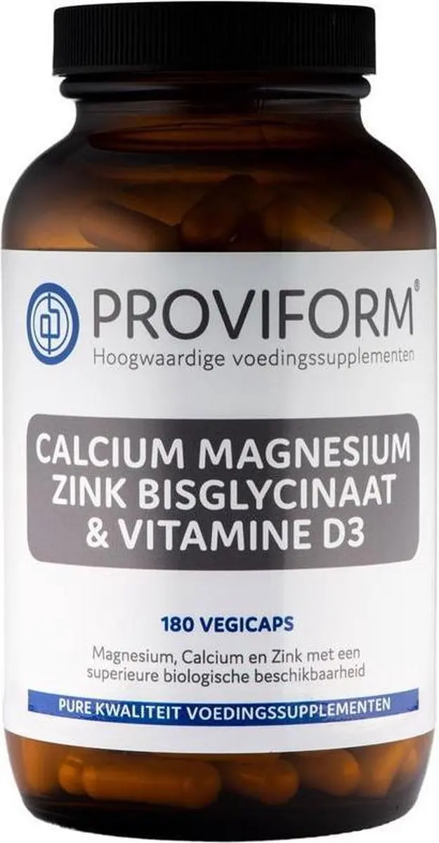 Proviform Calcium Magnesium Zink Bisglycinaat & D3 180 Capsules
