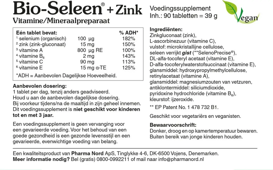 Bio-Seleen Voedingss.Tbl.Zink