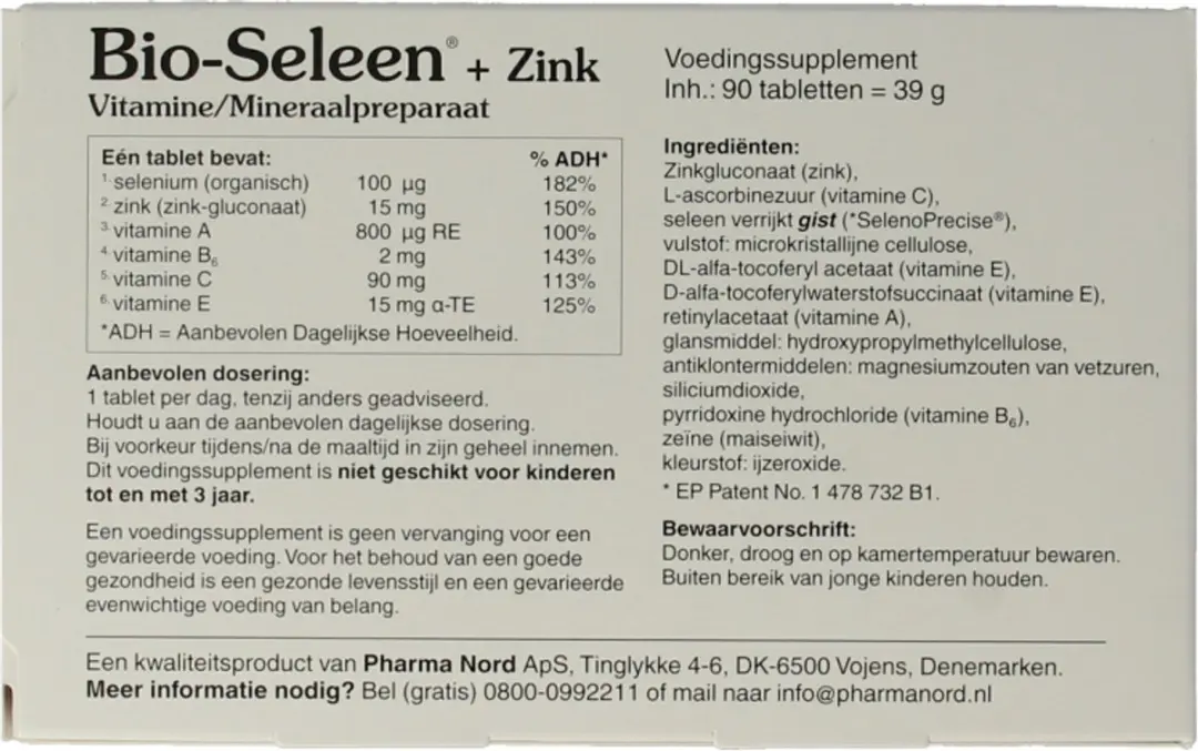 Bio-Seleen Voedingss.Tbl.Zink
