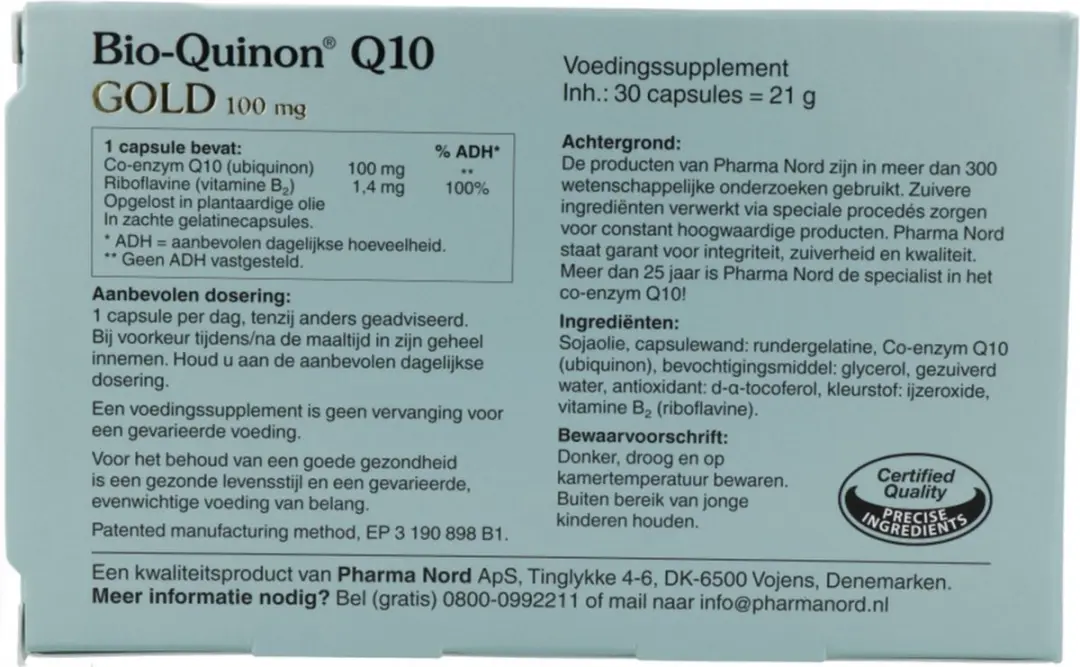 Pharma Nord Bio-Quinon Active Q10 Gold 100mg - 30 Capsules