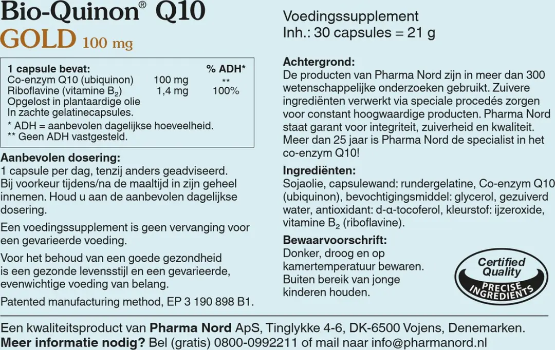 Pharma Nord Bio-Quinon Active Q10 Gold 100mg - 30 Capsules