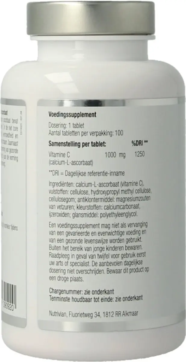 Nutrivian Vitamine C1000 Calcium Ascorbaat 100 Tabletten