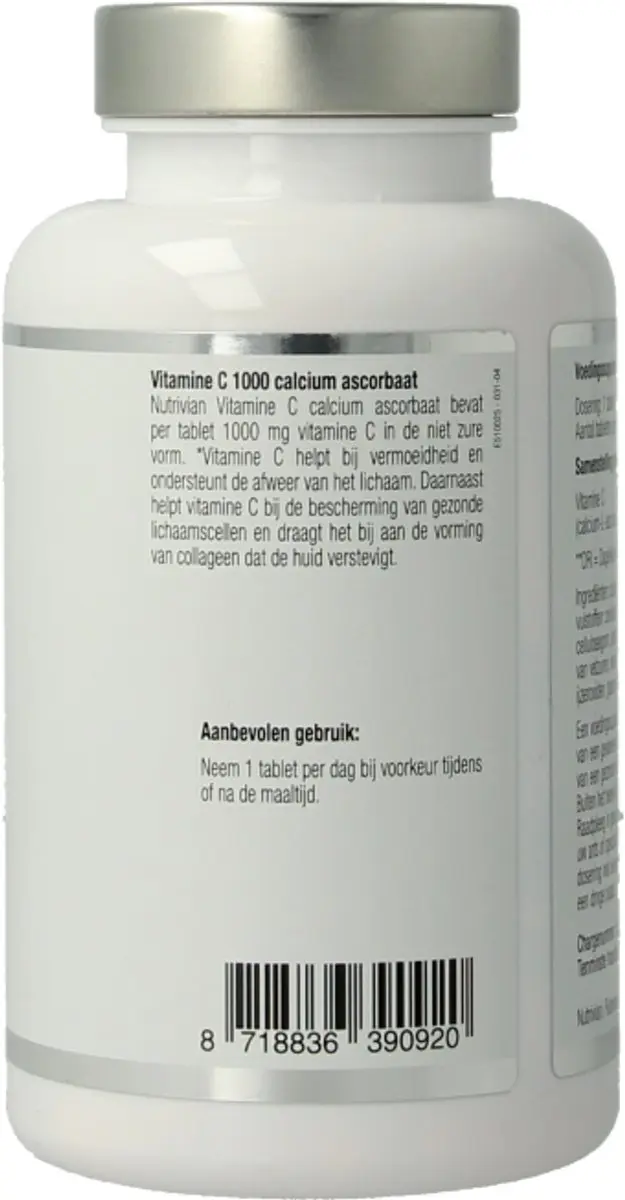 Nutrivian Vitamine C1000 Calcium Ascorbaat 100 Tabletten