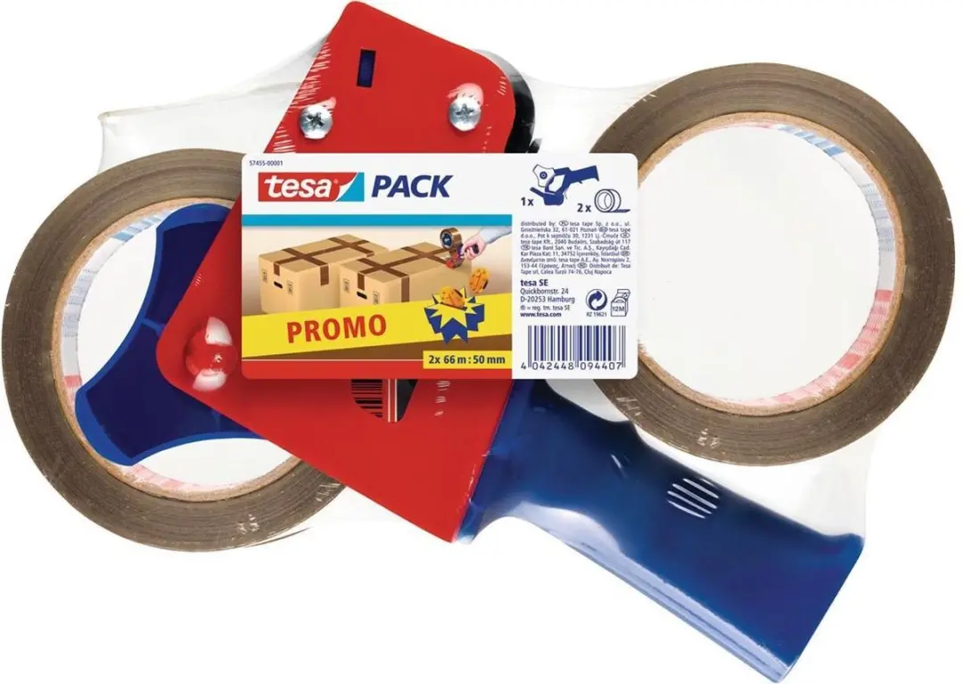 Tesa Verpakkingstape + Afroller 57455 - 22 Stuks