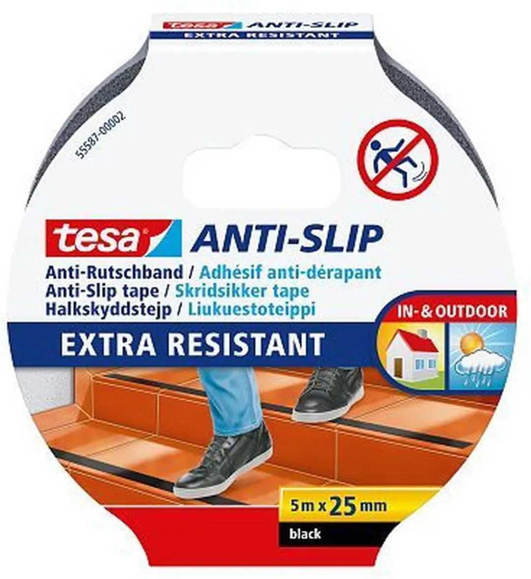Tesa 55587-02 Anti-slip Tape 5m x 25mm - Zwart