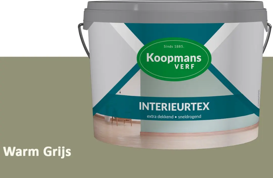 Koopmans Interieurtex Matte Muurverf Warm Grijs 10L
