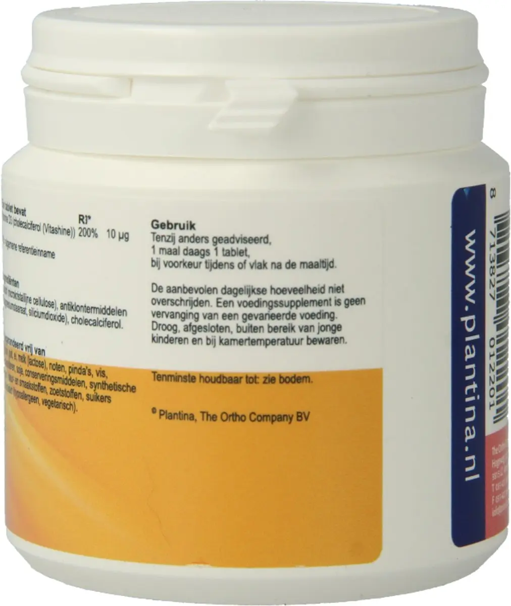 Plantina Vitamine D 600 IE - 120 Tabletten