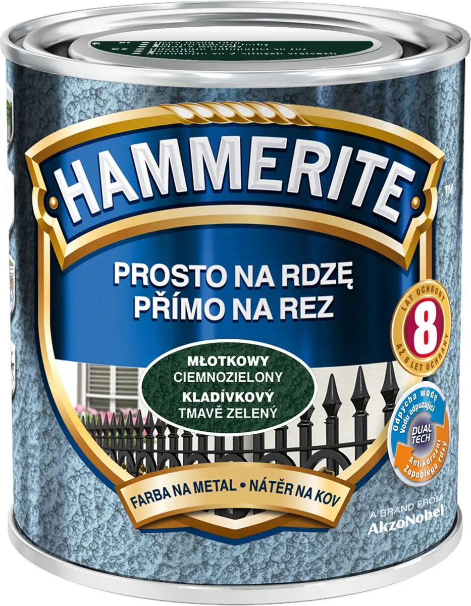 Hammerite Direct op roest hamer 0,7l, Donkergroen