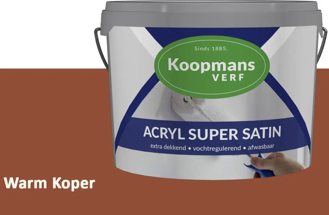 Koopmans Acryl Super Satin Warm Koper Muurverf 10L