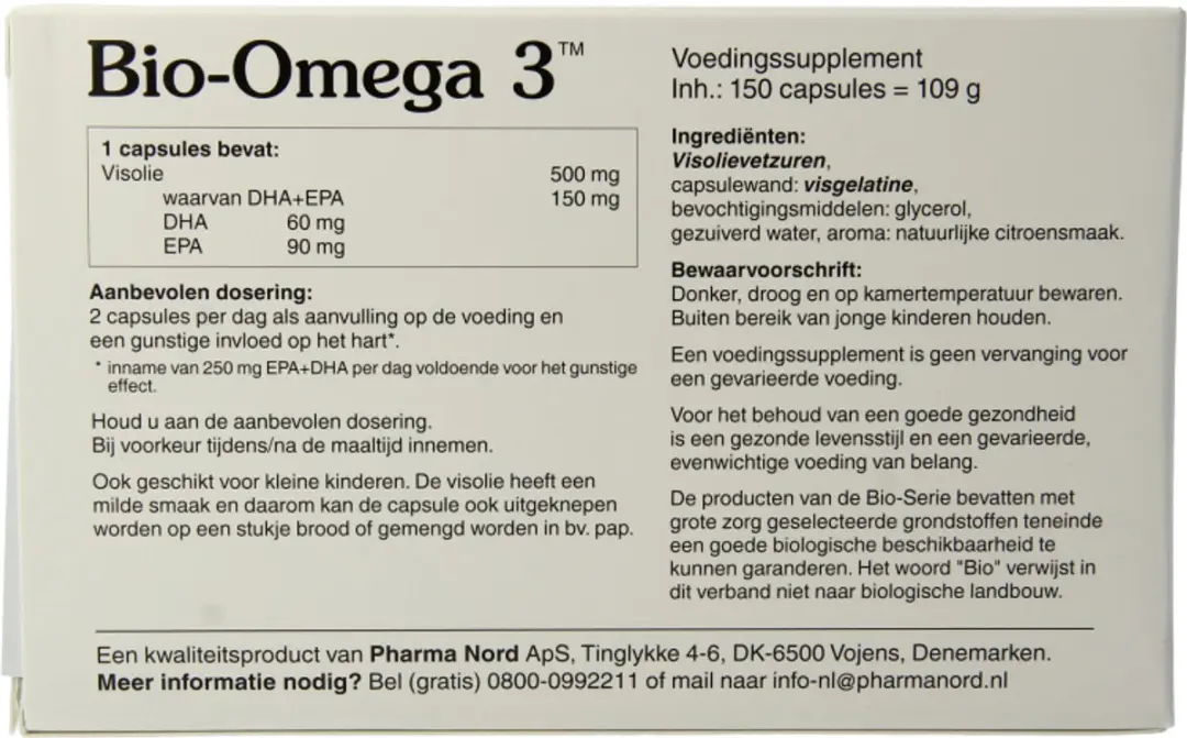 Pharma Nord Bio omega 3 visolie 150 Capsules