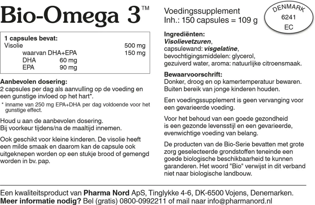 Pharma Nord Bio omega 3 visolie 150 Capsules