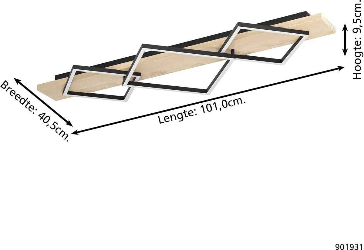Eglo Boyal Plafondlamp LED 101cm - 3 Lichtpunten