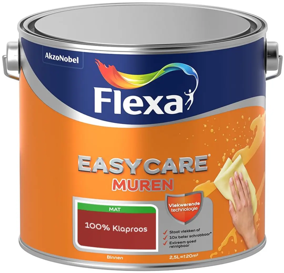 Flexa Easycare Muren 100% Klaproos Mengverf 2,5L