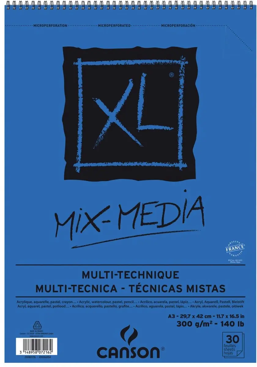 Mixed mediapapier canson xl textured 300gr a3 wit