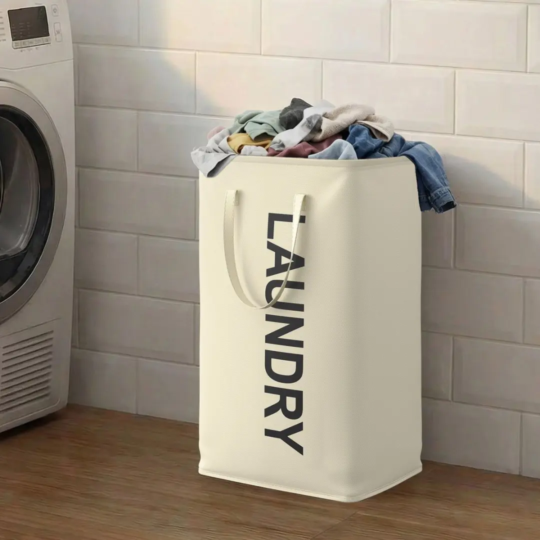 Songmics Opvouwbare Wasmand 80L - 40x30x68cm Wit