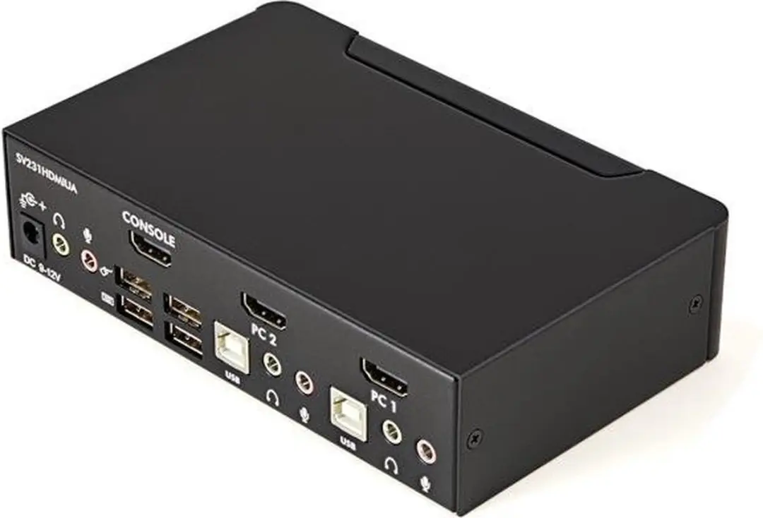 Startech 2-poort USB HDMI KVM-switch - Audio & USB 2.0 Hub - Zwart