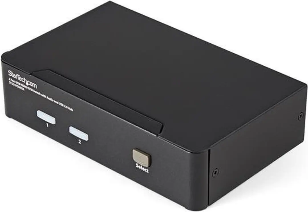 Startech 2-poort USB HDMI KVM-switch - Audio & USB 2.0 Hub - Zwart