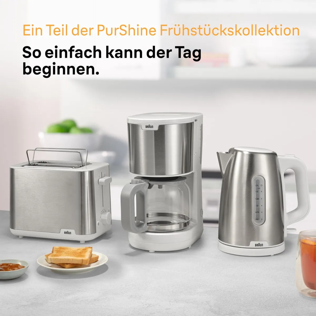 Braun WK 1500 Waterkoker 1,7L - 2200W - Roestvrijstaal/Wit