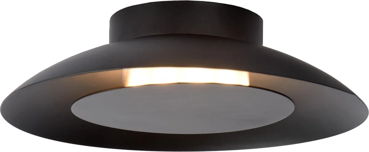 Lucide FOSKAL Plafondlamp Ø21,5cm - 6W 2700K - Zwart