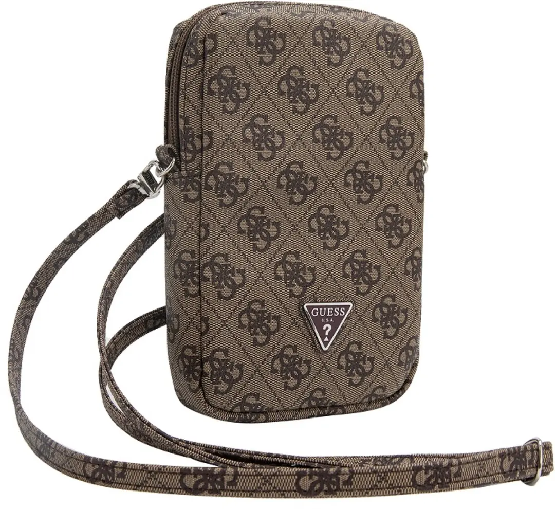 GUESS Triangle Logo Wallet Pouch GUWBZP4GFTSW - 3 Pasjes - Bruin